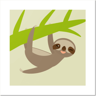 cute sloth Posters and Art